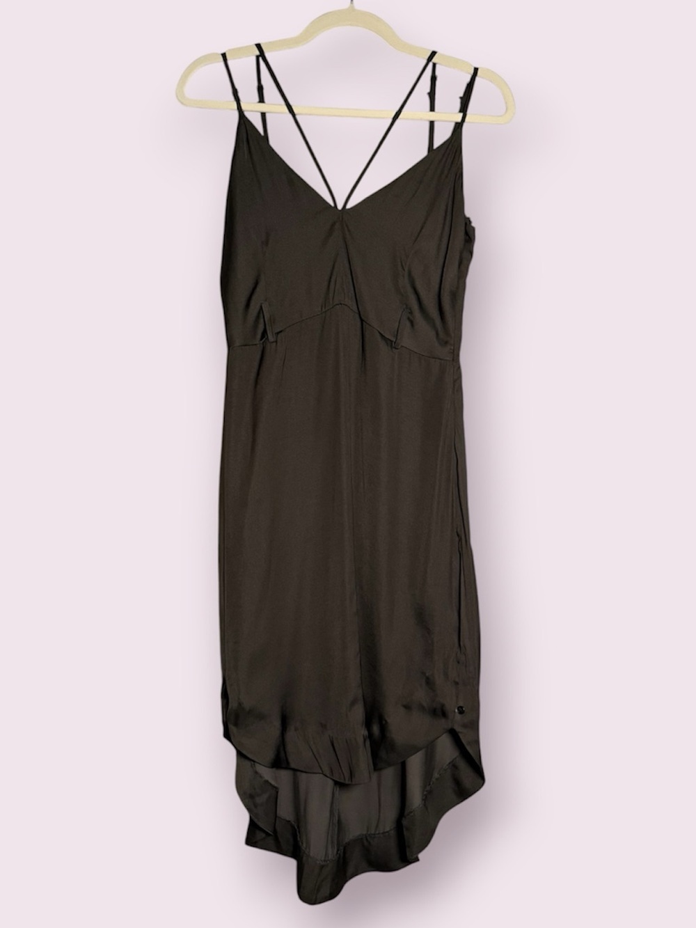 One Teaspoon Black Lightweight Satin Sleeveless Dress Size XS